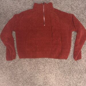 Hooked Up by IOT Brick Red Cowl Neck Sweater